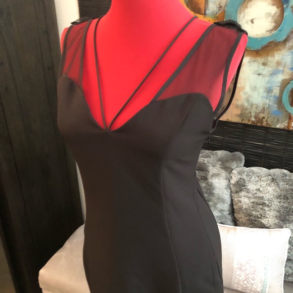 ***SOLD - NOT FOR SALE **bodycon black lace low back Vegas cocktail party sexy - Picture 3 of 9